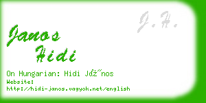 janos hidi business card